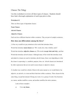 Clauses: The Trilogy