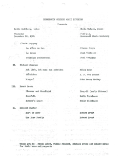 Page 1 ( . BENNINGTON COLLEGE MUSIC DIVISION Bette