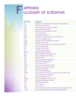 Glossary of Acronyms