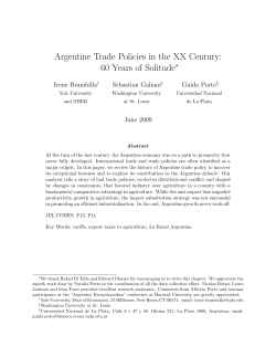 Argentine Trade Policies in the XX Century: 60