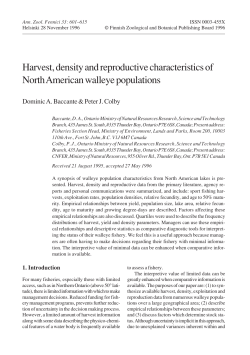 Harvest, Density And Reproductive Characteristics Of North