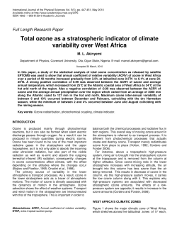 Total ozone as a stratospheric indicator of climate variability over