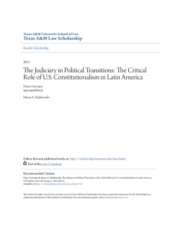 The Judiciary in Political Transitions: The Critical Role of U.S.