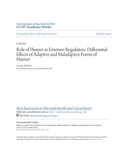 Role of Humor in Emotion Regulation