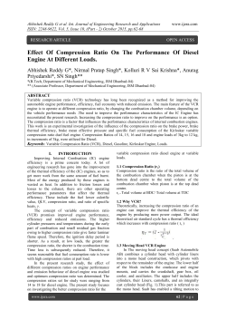 Effect Of Compression Ratio On The Performance Of Diesel