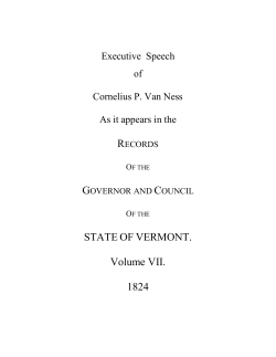 Executive Speech - Cornelius P Van Ness 1824