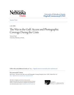 The War in the Gulf: Access and Photographic Coverage During the