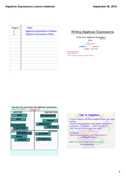 Translating and Writing Algebraic Expressions