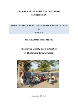 global partnership for education south sudan ministry of general