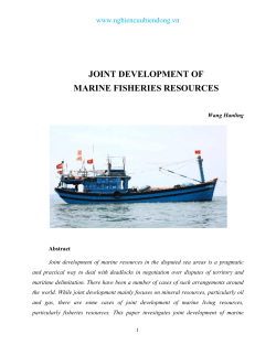 JOINT DEVELOPMENT OF MARINE FISHERIES RESOURCES