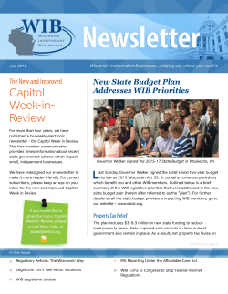 Capitol Week-in- Review - Wisconsin Independent Businesses