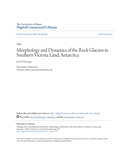 Morphology and Dynamics of the Rock Glaciers in Southern Victoria