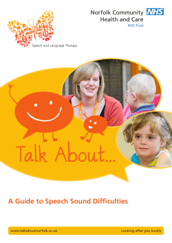 A Guide to Speech Sound Difficulties