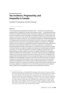 Tax Incidence, Progressivity, and Inequality in Canada