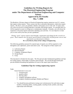Guidelines for Writing Laboratory Reports for