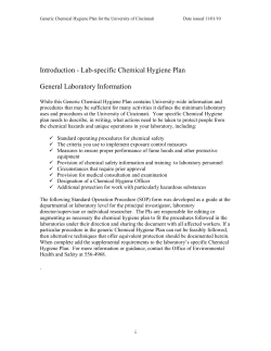 Introduction - University of Cincinnati | Environmental Health and