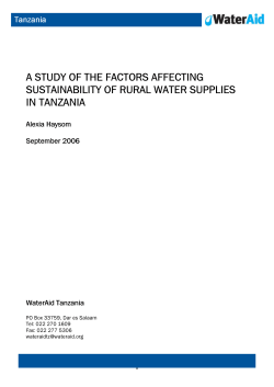 A study of the factors affecting sustainability of rural water