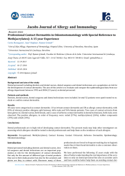A 15 year Experience - Jacobs Journal of Allergy and Immunology