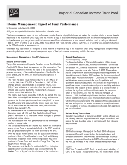 Imperial Canadian Income Trust Pool Interim