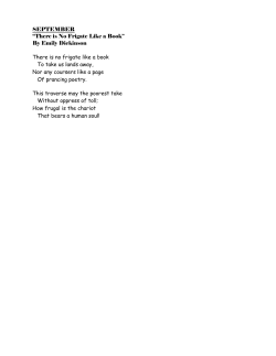 SEPTEMBER &ldquo;There is No Frigate Like a Book&rdquo; By Emily Dickinson