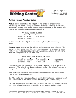 Active versus Passive Voice