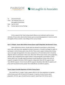 memo - Texas Fantasy Sports Alliance