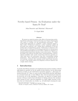 Novelty-based Fitness: An Evaluation under the Santa Fe Trail
