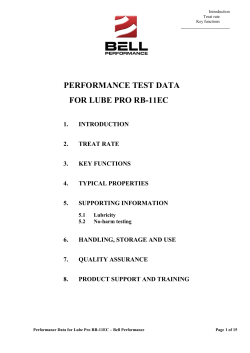 performance test data for lube pro rb-11ec