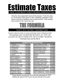HOW TO ESTIMATE TAXES FOR NEW CONSTRUCTION Value X