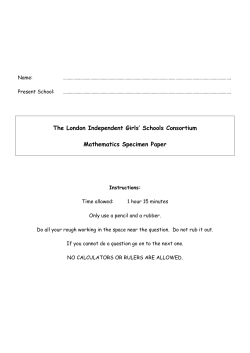 The London Independent Girls` Schools Consortium Mathematics