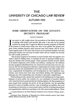 Some Observations on the Loyalty-Security Program