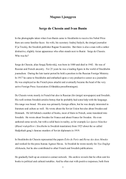 Magnus Ljunggren Serge de Chessin and Ivan Bunin