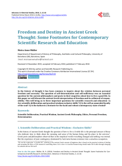 Freedom and Destiny in Ancient Greek Thought