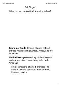 Bell Ringer: What product was Africa known for selling? Triangular