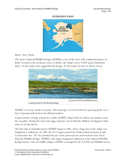 INTRODUCTION Biome: Arctic Tundra The Arctic National Wildlife