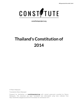 Thailand`s Constitution of 2014