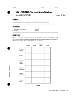 Small-Scale Lab: The Atomic Mass of Candium