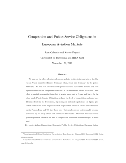 Competition and Public Service Obligations in European Aviation