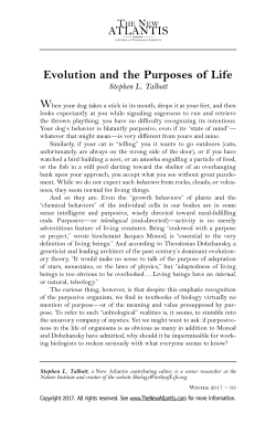 Evolution and the Purposes of Life