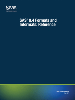 SAS® 9.4 Formats and Informats: Reference