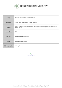 Instructions for use Title Structural joints with glued-in
