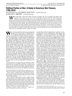 Political Parties at War: A Study of American War Finance, 1789&ndash;2010