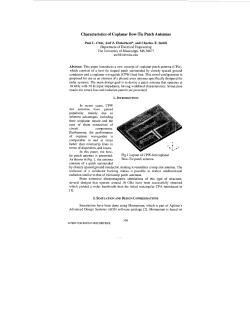 Characteristics of coplanar bow-tie patch antennas