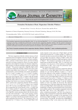 Formation Mechanism of Basic Magnesium Chlorides Whiskers