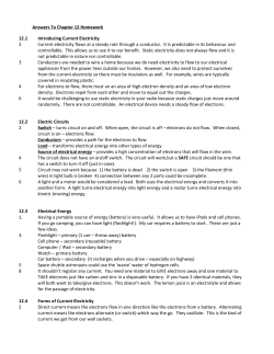 Answers To Chapter 12 Homework 12.1 Introducing Current