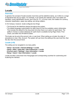 Locale - OU Campus Support