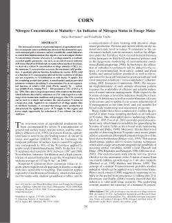Nitrogen Concentration at Maturity&mdash;An Indicator of Nitrogen Status