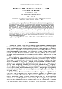 a constrained architecture for learning and problem solving