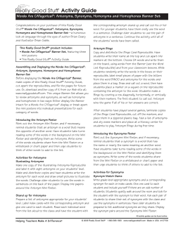 Words Are CATegorical®: Antonyms, Synonyms, Homonyms and