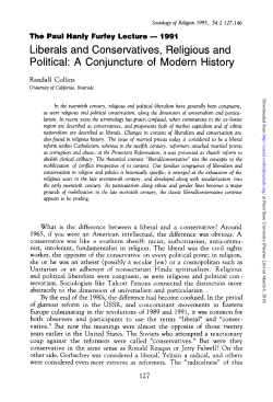 Liberals and Conservatives, Religious and Political: A